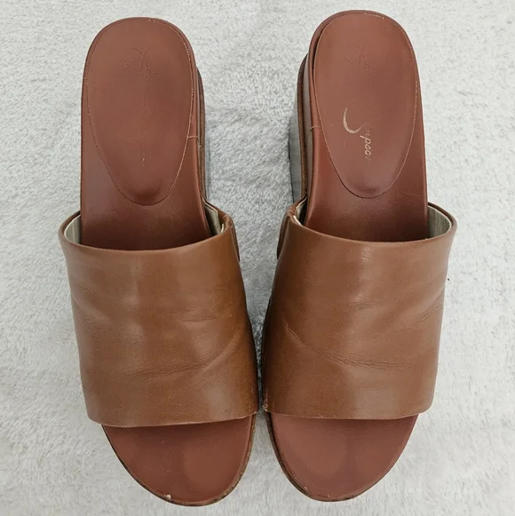 Jessica Simpson Crissie Platform Brown Sandals Size 9 Bohemian Chunky 70s Retro - Picture 4 of 6